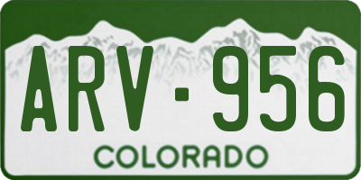 CO license plate ARV956