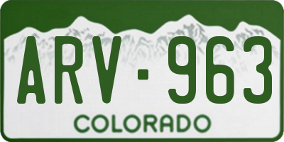 CO license plate ARV963