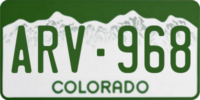 CO license plate ARV968