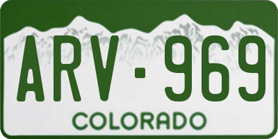 CO license plate ARV969