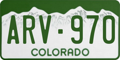 CO license plate ARV970
