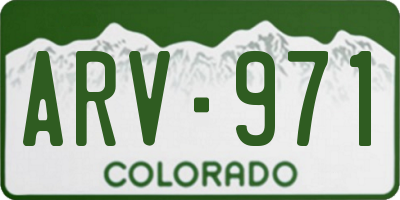 CO license plate ARV971