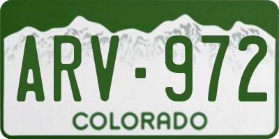 CO license plate ARV972