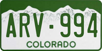 CO license plate ARV994