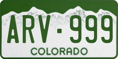 CO license plate ARV999
