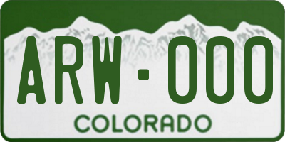 CO license plate ARW000