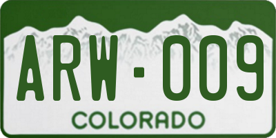 CO license plate ARW009