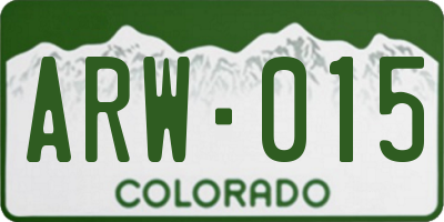 CO license plate ARW015