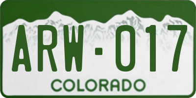 CO license plate ARW017
