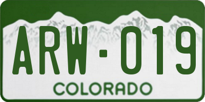 CO license plate ARW019