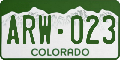 CO license plate ARW023
