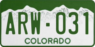 CO license plate ARW031