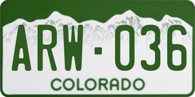 CO license plate ARW036