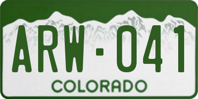 CO license plate ARW041