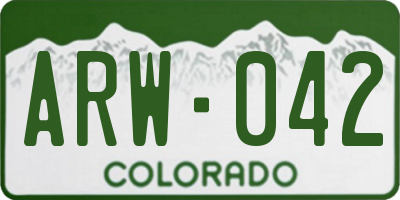 CO license plate ARW042