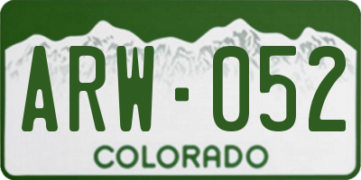 CO license plate ARW052