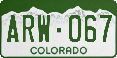 CO license plate ARW067