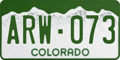 CO license plate ARW073