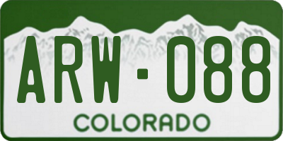 CO license plate ARW088