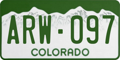 CO license plate ARW097