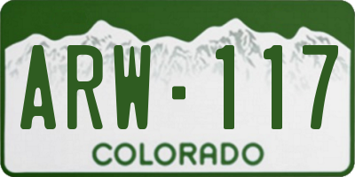 CO license plate ARW117