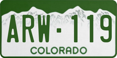 CO license plate ARW119