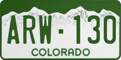 CO license plate ARW130