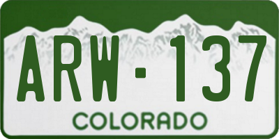 CO license plate ARW137