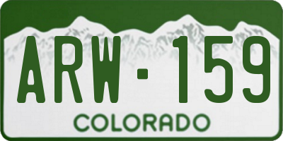 CO license plate ARW159