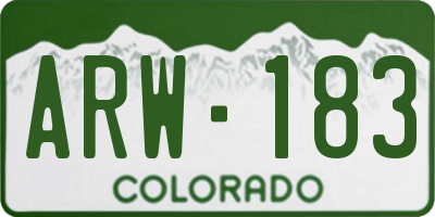 CO license plate ARW183