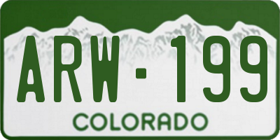 CO license plate ARW199