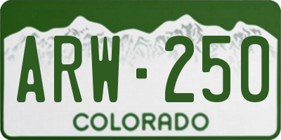 CO license plate ARW250