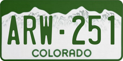CO license plate ARW251