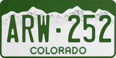 CO license plate ARW252