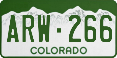 CO license plate ARW266