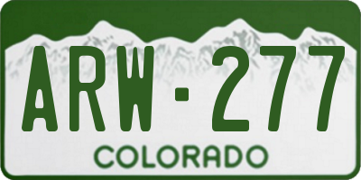CO license plate ARW277