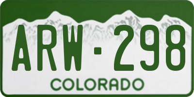 CO license plate ARW298