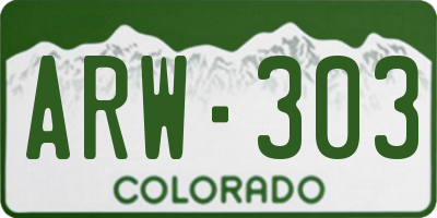 CO license plate ARW303