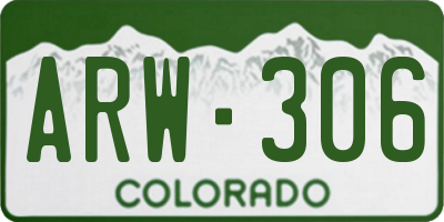 CO license plate ARW306