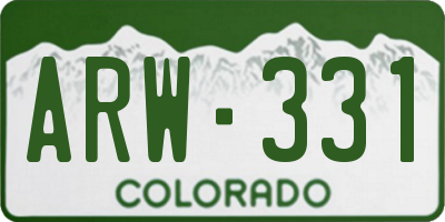 CO license plate ARW331