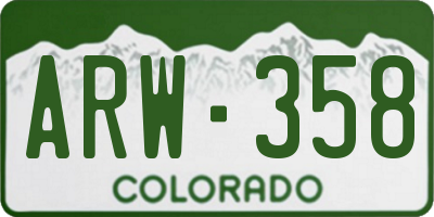 CO license plate ARW358