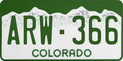 CO license plate ARW366