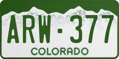 CO license plate ARW377