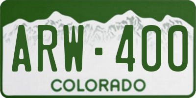 CO license plate ARW400
