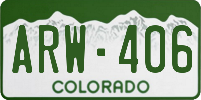 CO license plate ARW406