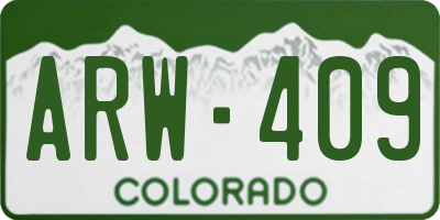 CO license plate ARW409