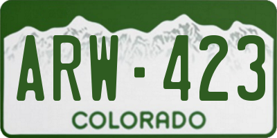 CO license plate ARW423