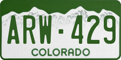 CO license plate ARW429