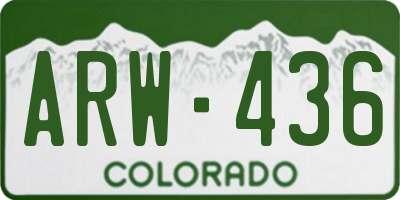 CO license plate ARW436