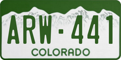 CO license plate ARW441